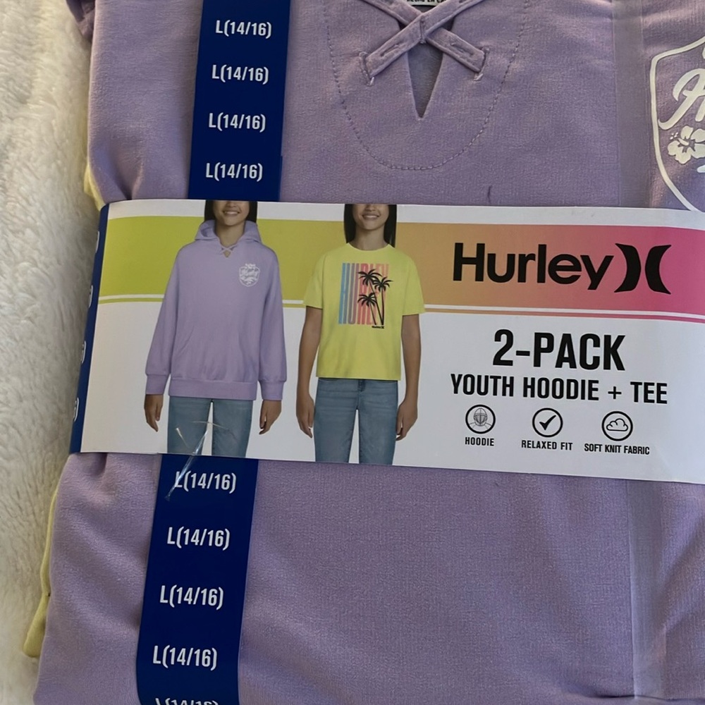 2 packYouth Hoodie & Tee. Size Large(14/16)